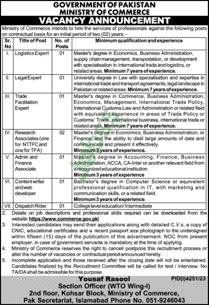 Ministry Of Commerce Jobs Advertisement