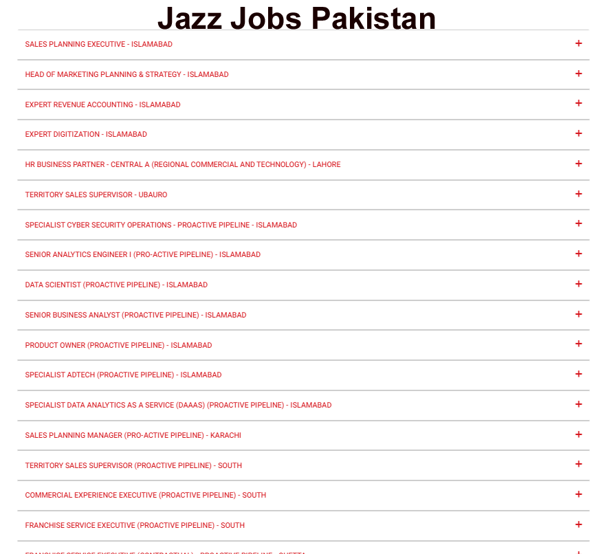 Jazz Jobs in Pakistan 2023 - Highest Salary