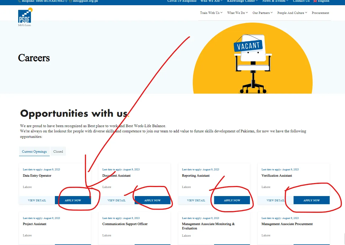 PSDF Jobs Online Apply