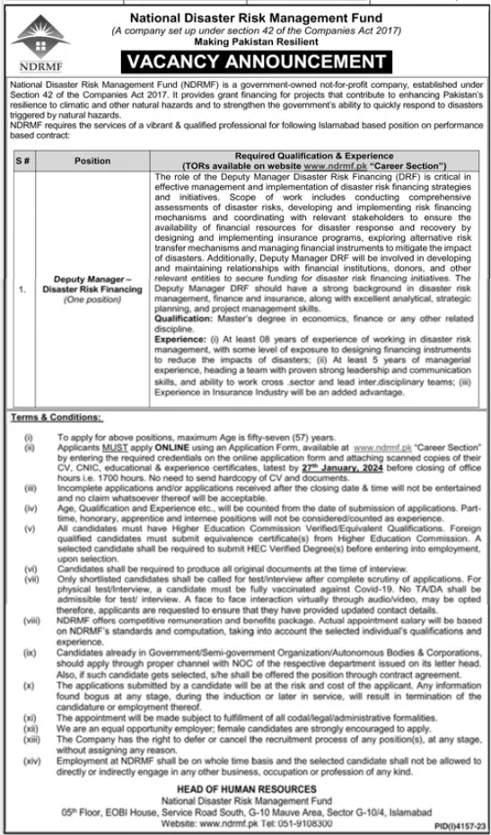 NDRMF Jobs Advertisement 2024