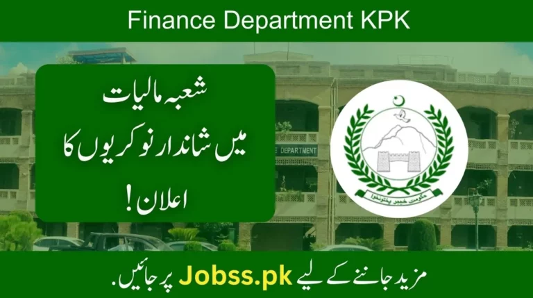 Finance Department KPK Jobs