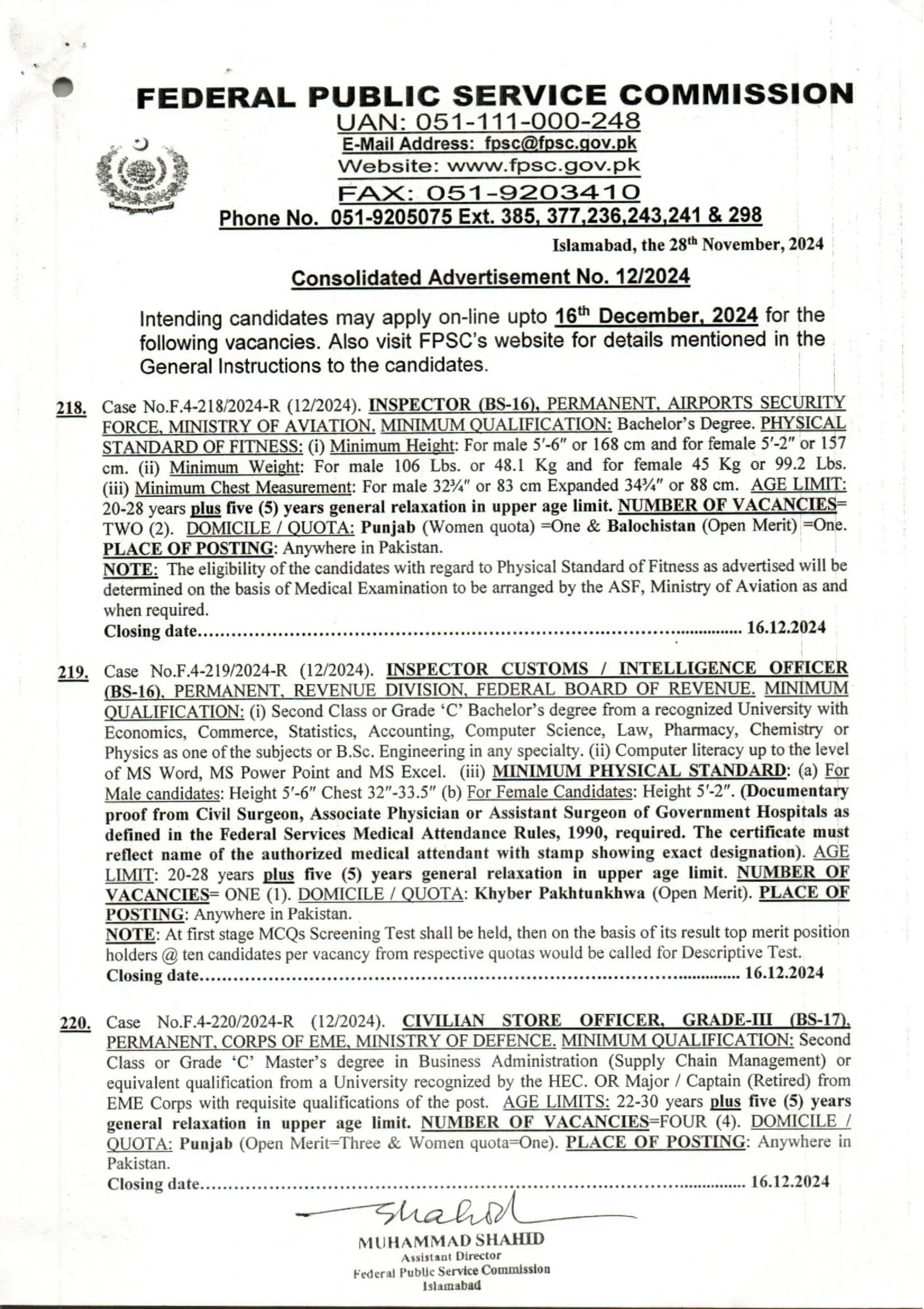 FPSC Consolidated Advertisement No 12-2024 (1)