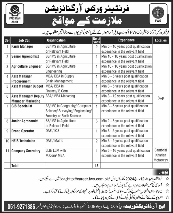 FWO Jobs Advertisement 2024