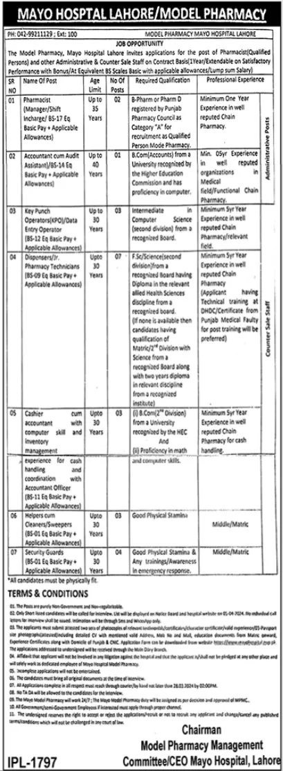 Mayo Hospital Jobs Advertisement 2024