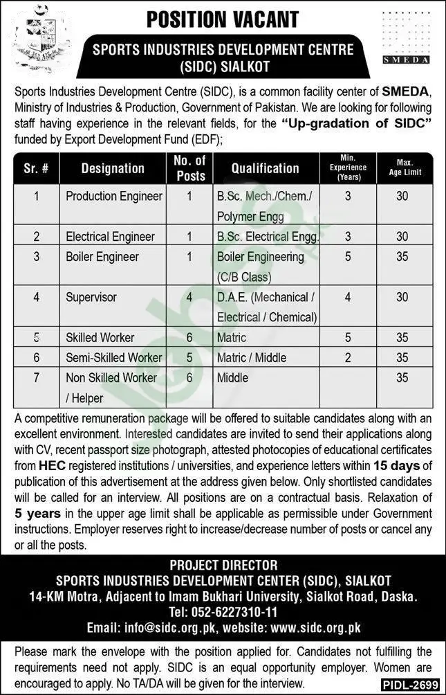 SMEDA Jobs Advertisement