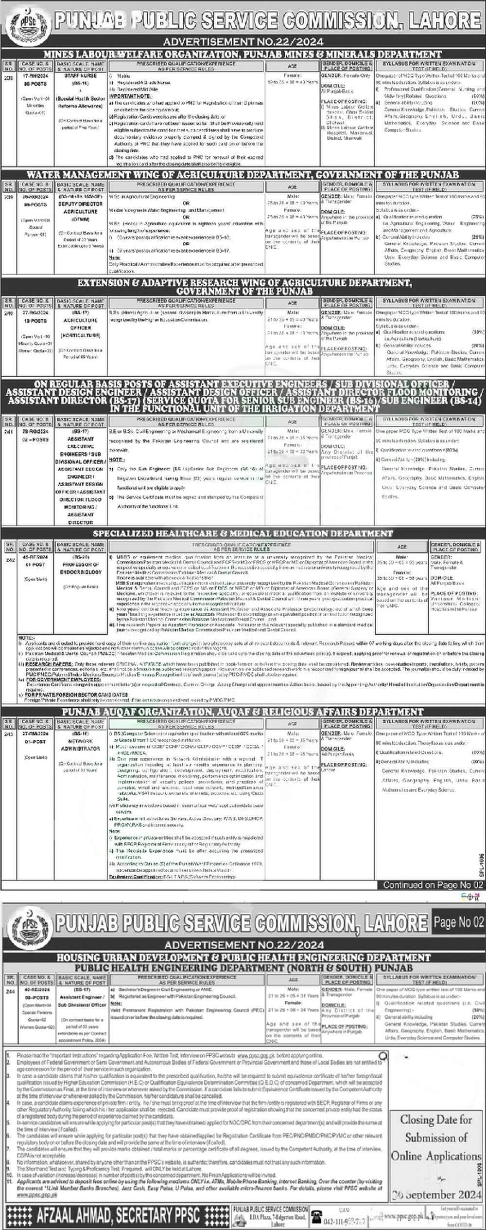 PPSC Jobs 2024 Advertisement (Online Apply)