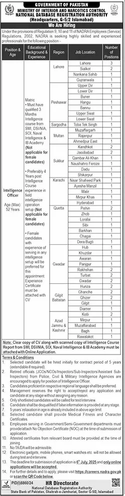 NADRA Jobs 2025 Advertisement 3