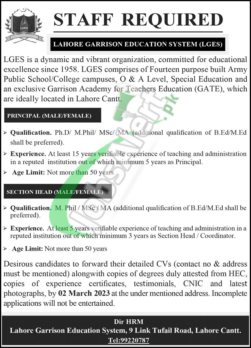 Latest Govt Jobs in Pakistan LGES 2023 Advertisement